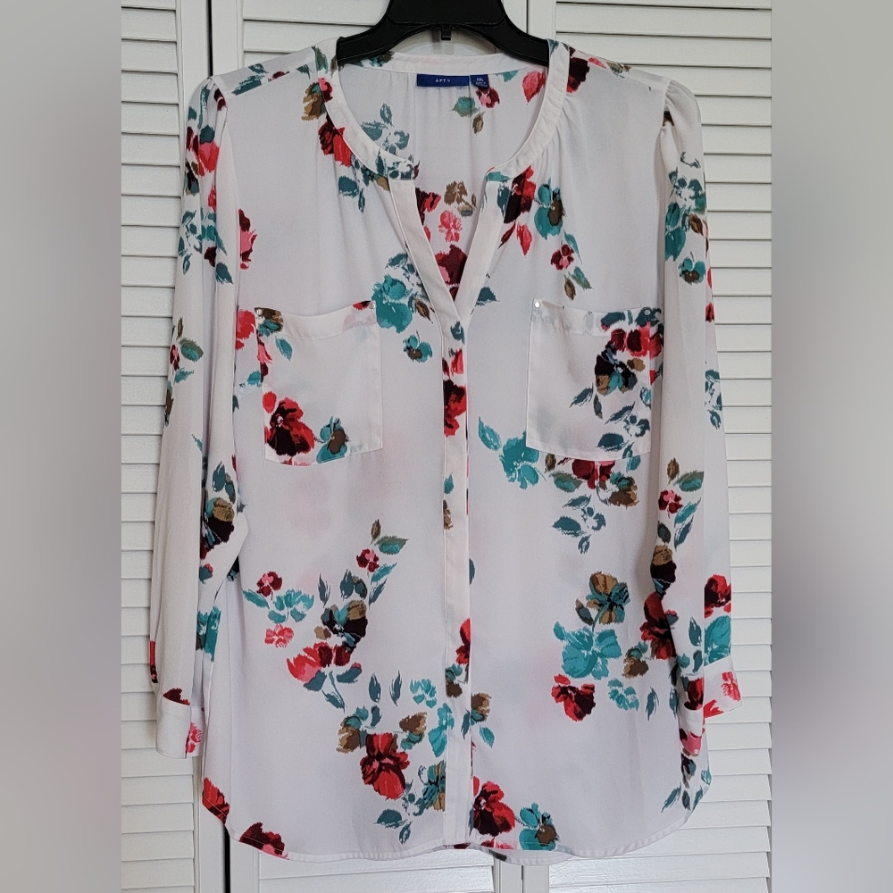 Career blouse - Floral Print Apt. 9 Long Sleeve XXL